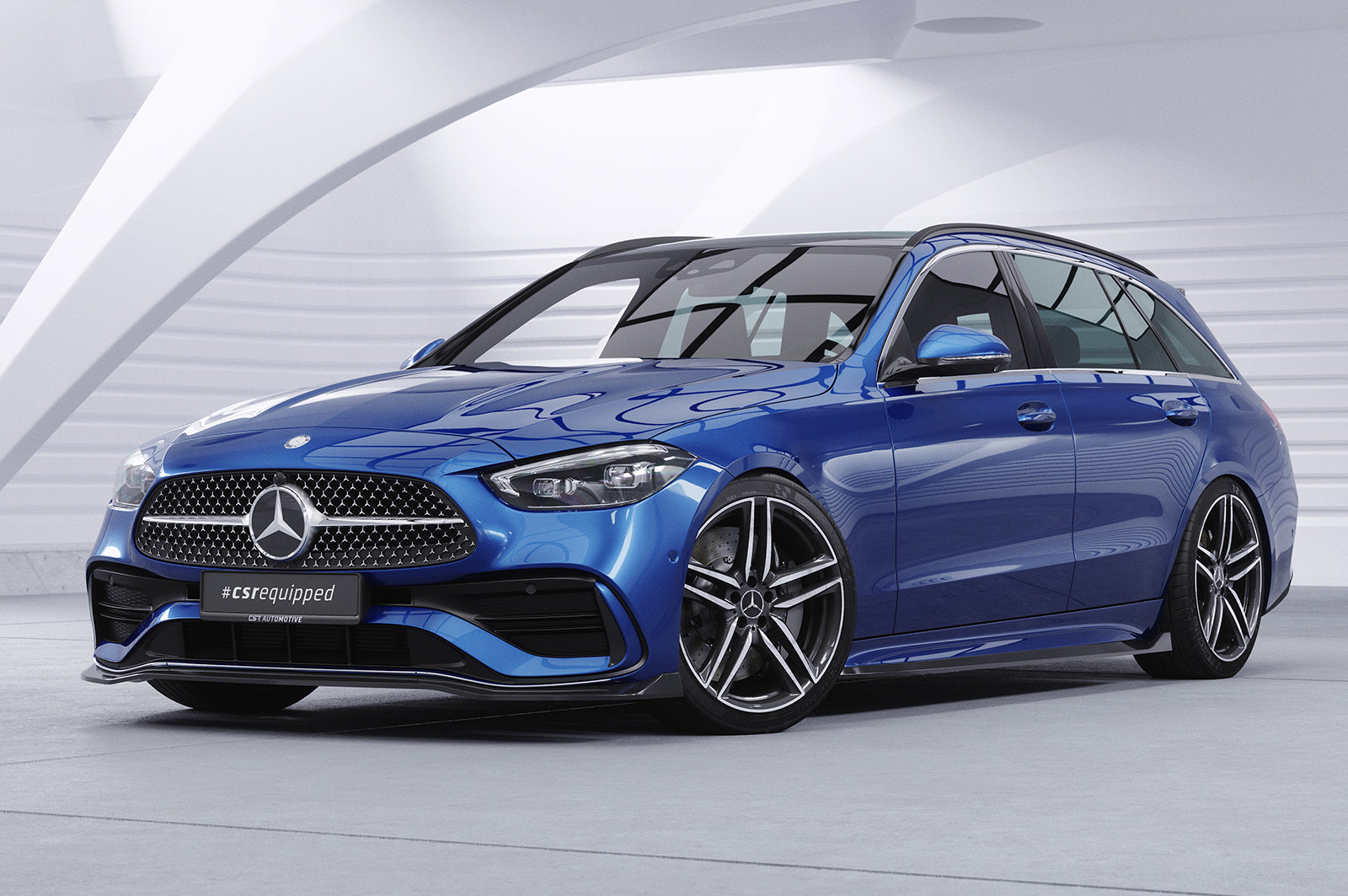 CSR Frontspoiler | Cup-Spoilerlippe mit ABE für Mercedes-Benz C-Klasse W206 / S206 AMG-Line CSL641-G Glossy schwarz Hochglanz (keine Lackierung erforderlich)