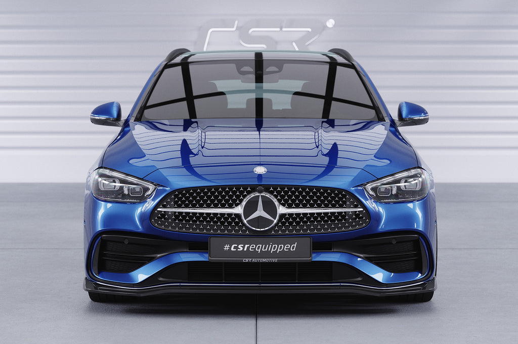 CSR Frontspoiler | Cup-Spoilerlippe mit ABE für Mercedes-Benz C-Klasse W206 / S206 AMG-Line CSL641-G Glossy schwarz Hochglanz (keine Lackierung erforderlich)