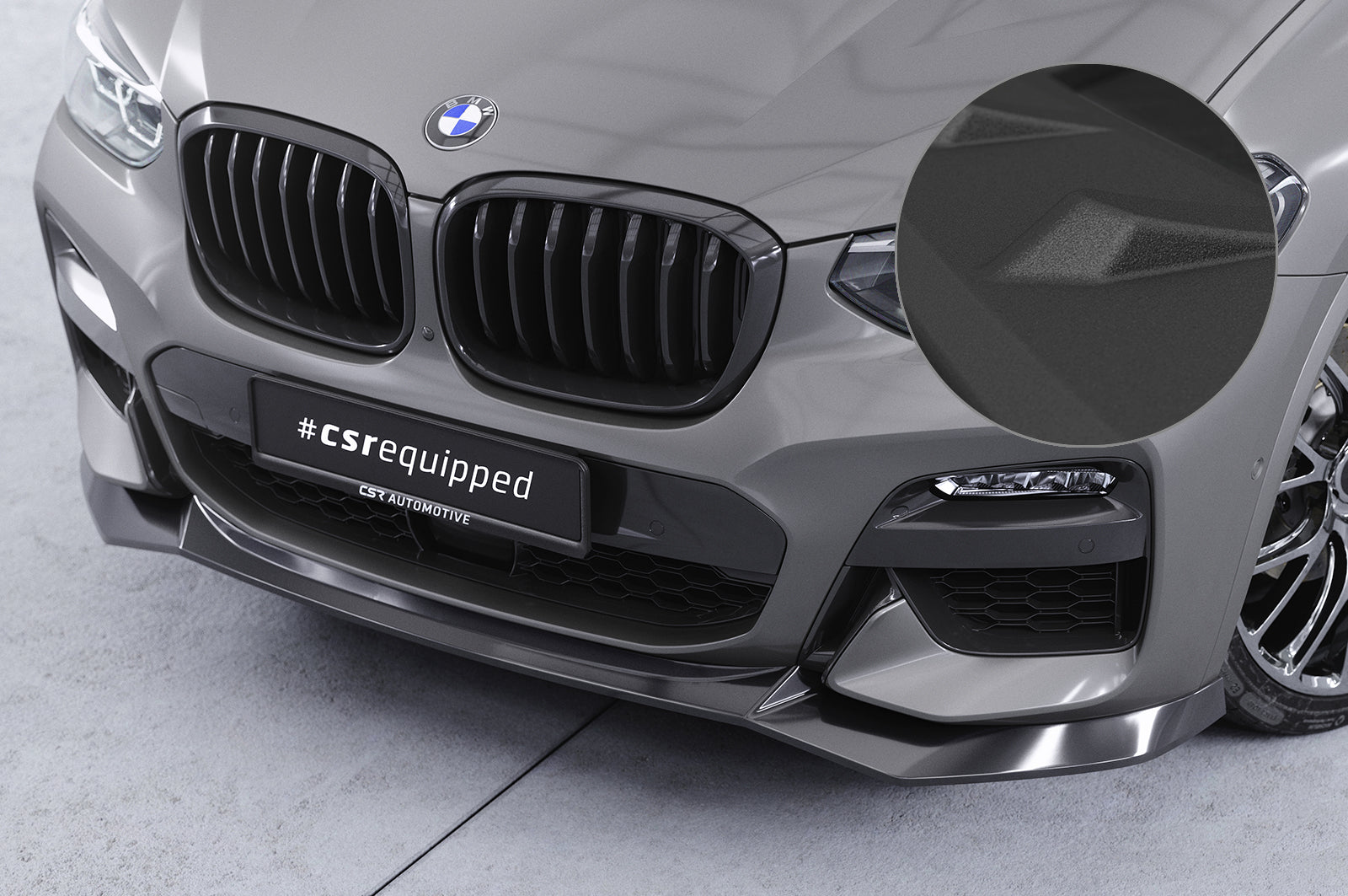 CSR Frontspoiler | Cup-Spoilerlippe mit ABE für BMW X3 G01 / X4 G02 M-Paket CSL642-S Strukturiert schwarz matt (keine Lackierung erforderlich)