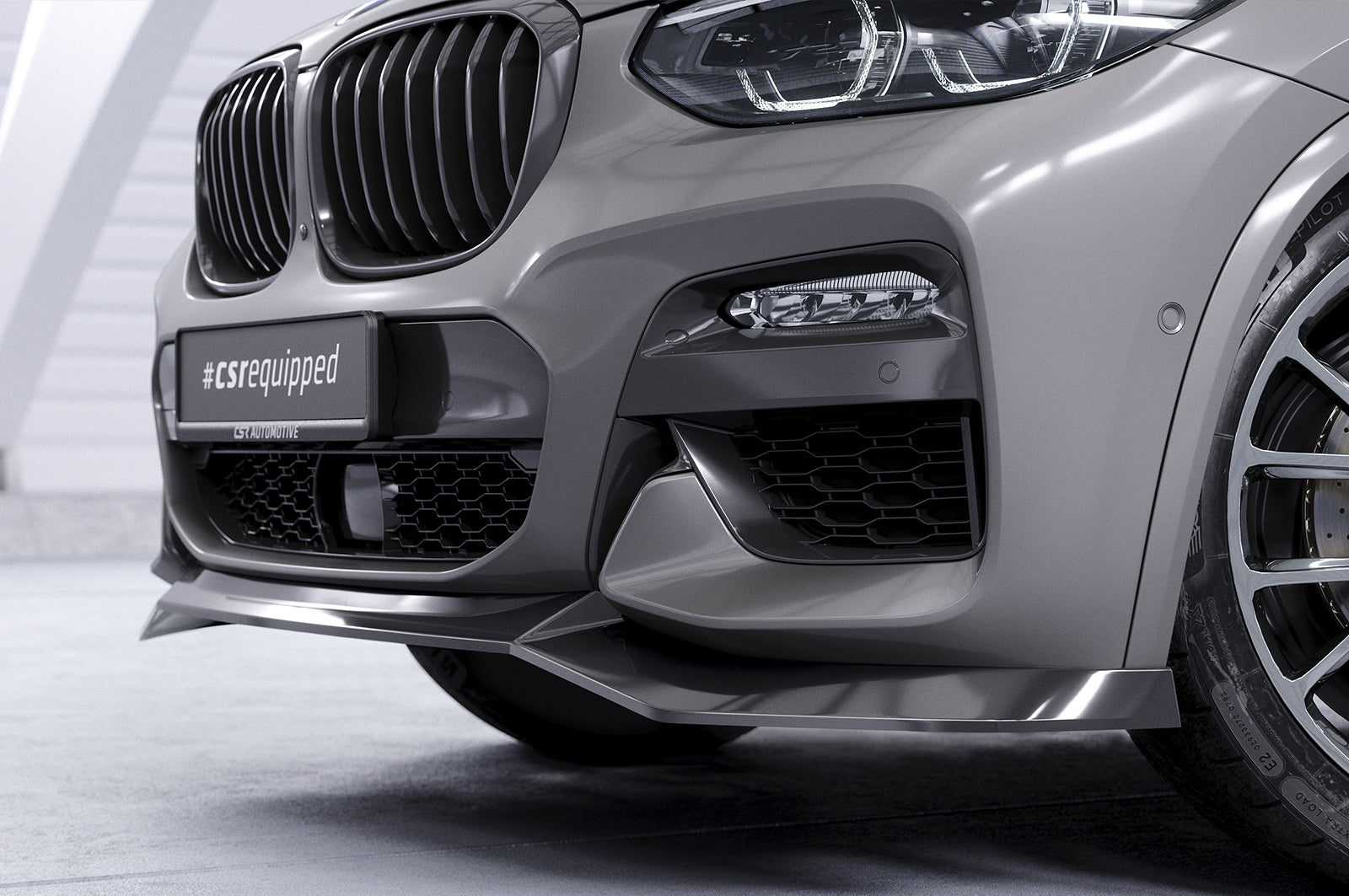 CSR Frontspoiler | Cup-Spoilerlippe mit ABE für BMW X3 G01 / X4 G02 M-Paket CSL642-S Strukturiert schwarz matt (keine Lackierung erforderlich)