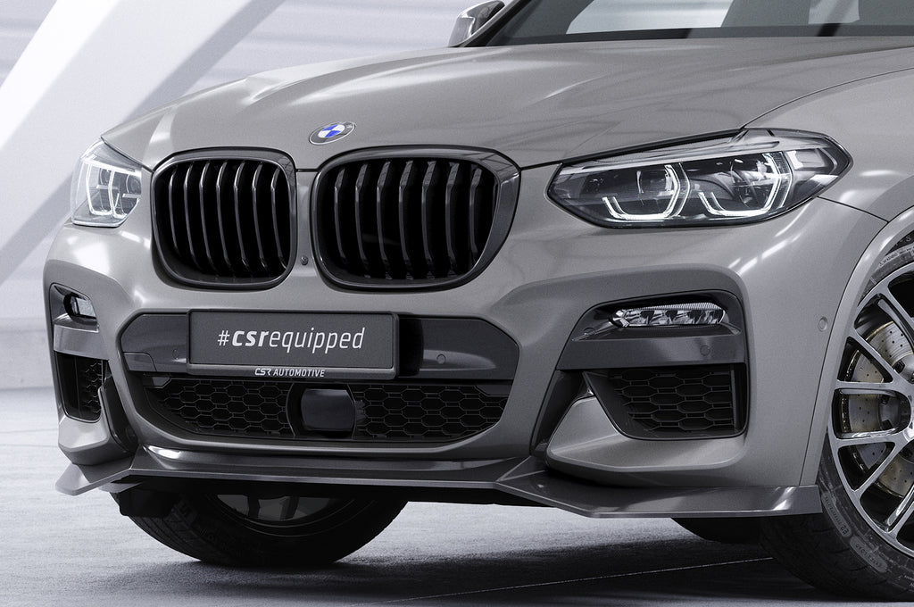 CSR Frontspoiler | Cup-Spoilerlippe mit ABE für BMW X3 G01 / X4 G02 M-Paket CSL642-G Glossy schwarz Hochglanz (keine Lackierung erforderlich)