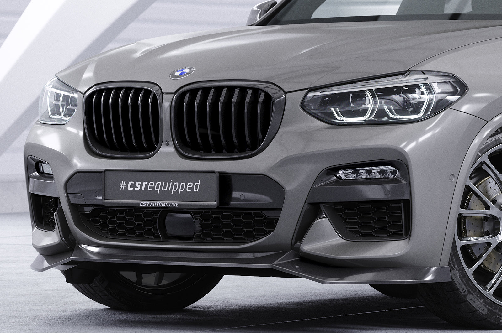 CSR Frontspoiler | Cup-Spoilerlippe mit ABE für BMW X3 G01 / X4 G02 M-Paket CSL642-G Glossy schwarz Hochglanz (keine Lackierung erforderlich)