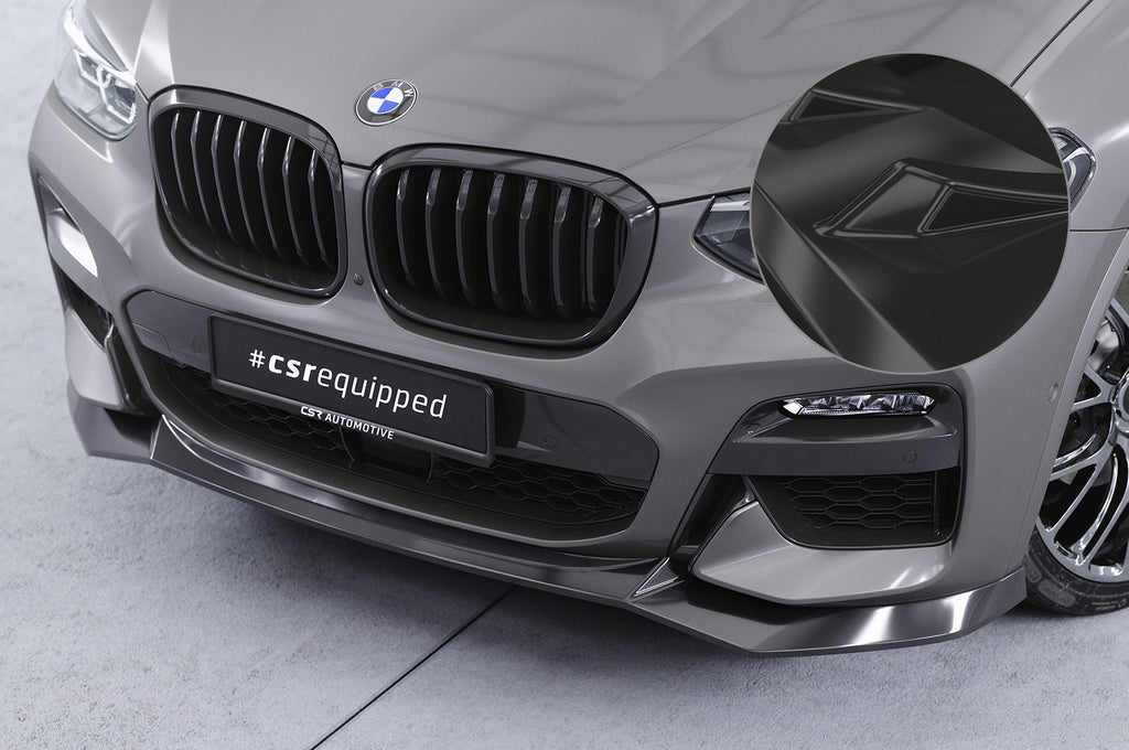 CSR Frontspoiler | Cup-Spoilerlippe mit ABE für BMW X3 G01 / X4 G02 M-Paket CSL642-G Glossy schwarz Hochglanz (keine Lackierung erforderlich)