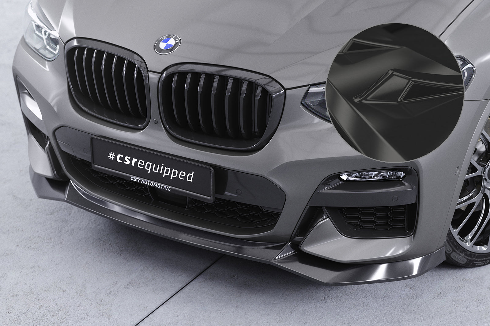 CSR Frontspoiler | Cup-Spoilerlippe mit ABE für BMW X3 G01 / X4 G02 M-Paket CSL642-G Glossy schwarz Hochglanz (keine Lackierung erforderlich)