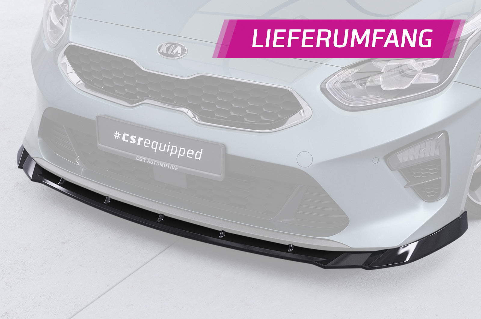 CSR Frontspoiler | Cup-Spoilerlippe mit ABE für Kia Ceed (CD) CSL643-G Glossy schwarz Hochglanz (keine Lackierung erforderlich)