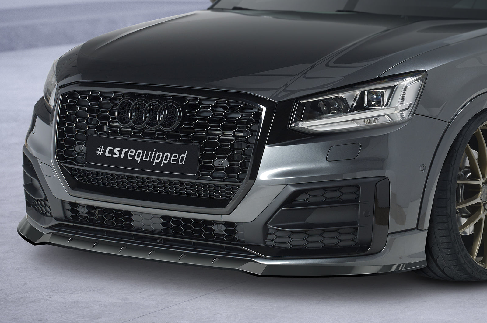 CSR Frontspoiler | Cup-Spoilerlippe mit ABE für Audi Q2 (Typ GA) S-Line CSL644-S Strukturiert schwarz matt (keine Lackierung erforderlich)