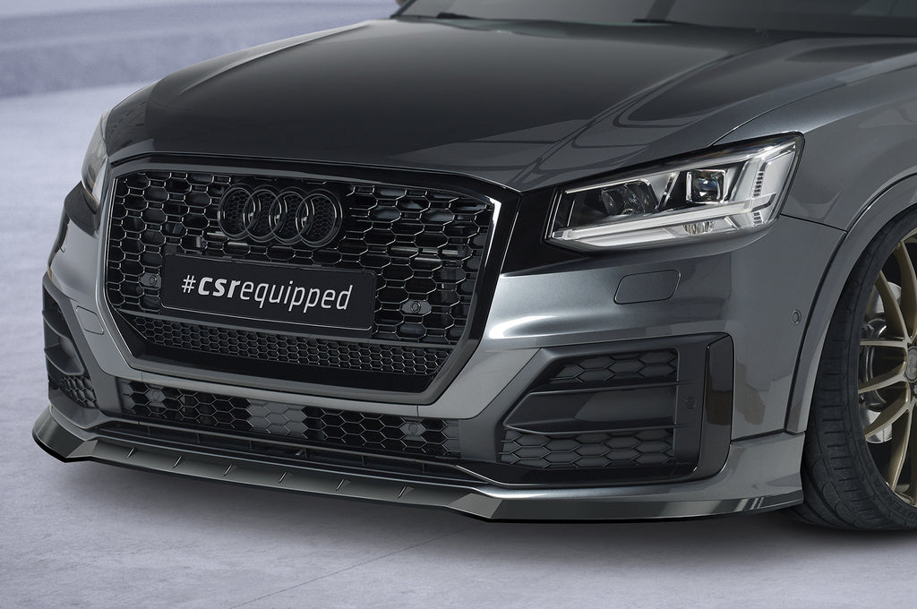 CSR Frontspoiler | Cup-Spoilerlippe mit ABE für Audi Q2 (Typ GA) S-Line CSL644-G Glossy schwarz Hochglanz (keine Lackierung erforderlich)