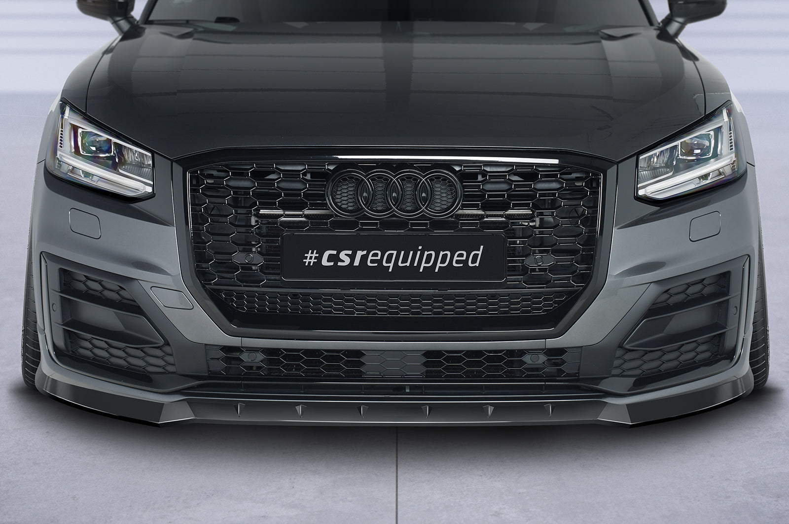 CSR Frontspoiler | Cup-Spoilerlippe mit ABE für Audi Q2 (Typ GA) S-Line CSL644-G Glossy schwarz Hochglanz (keine Lackierung erforderlich)