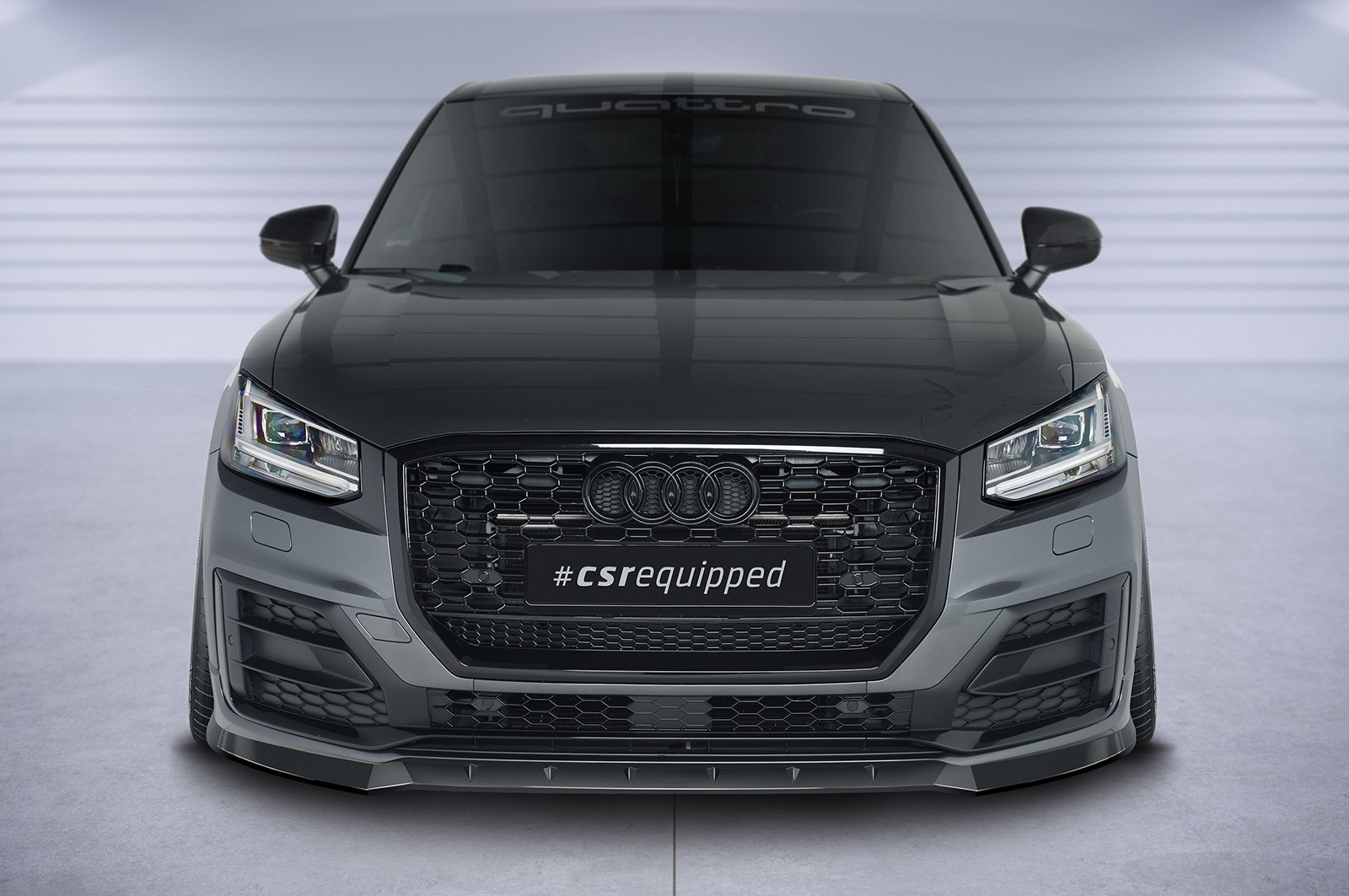 CSR Frontspoiler | Cup-Spoilerlippe mit ABE für Audi Q2 (Typ GA) S-Line CSL644-S Strukturiert schwarz matt (keine Lackierung erforderlich)
