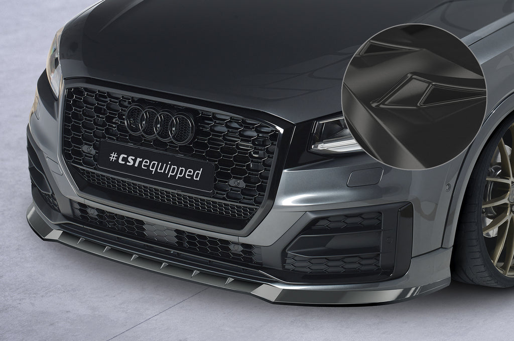 CSR Frontspoiler | Cup-Spoilerlippe mit ABE für Audi Q2 (Typ GA) S-Line CSL644-G Glossy schwarz Hochglanz (keine Lackierung erforderlich)