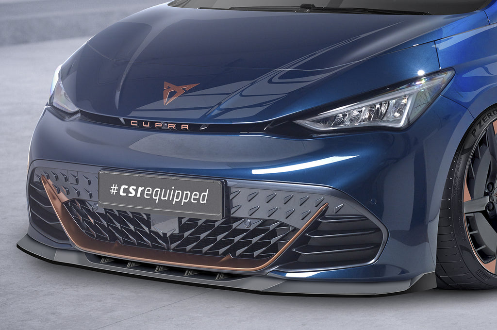 CSR Frontspoiler | Cup-Spoilerlippe mit ABE für Cupra Born CSL645-C Carbon Look Hochglanz (keine Lackierung erforderlich)