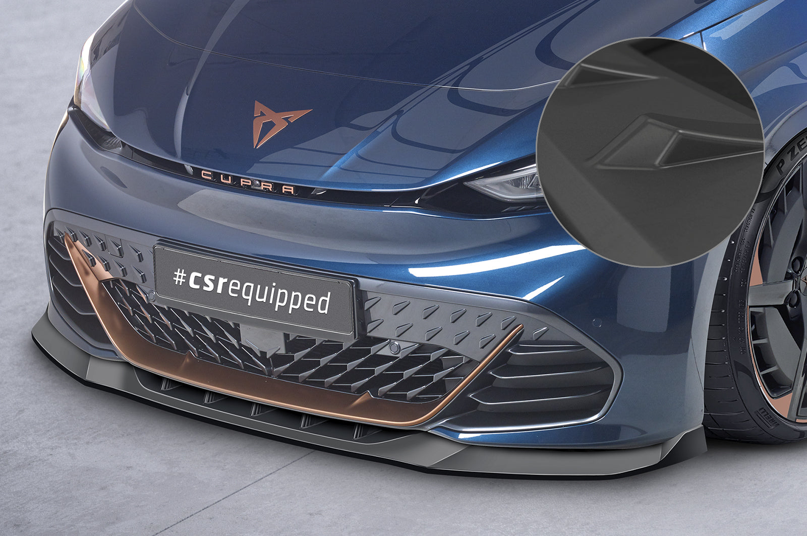 CSR Frontspoiler | Cup-Spoilerlippe mit ABE für Cupra Born CSL645-L Unlackiert roh (Lackierung erforderlich)