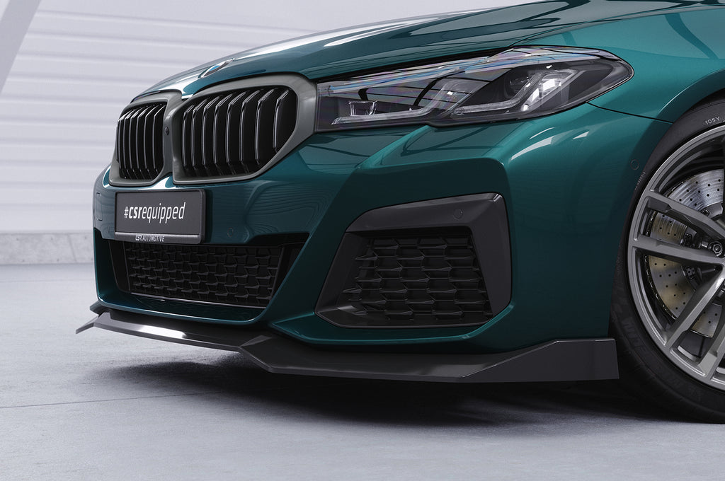 CSR Frontspoiler | Cup-Spoilerlippe mit ABE für BMW 5er G30/G31 M-Paket LCI CSL646-C Carbon Look Hochglanz (keine Lackierung erforderlich)