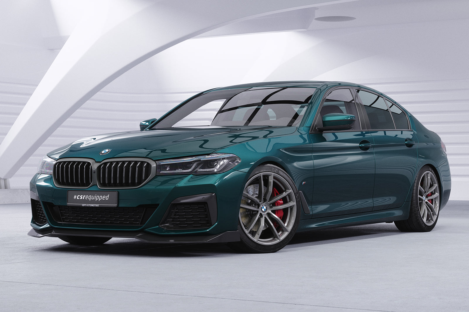 CSR Frontspoiler | Cup-Spoilerlippe mit ABE für BMW 5er G30/G31 M-Paket LCI CSL646-C Carbon Look Hochglanz (keine Lackierung erforderlich)