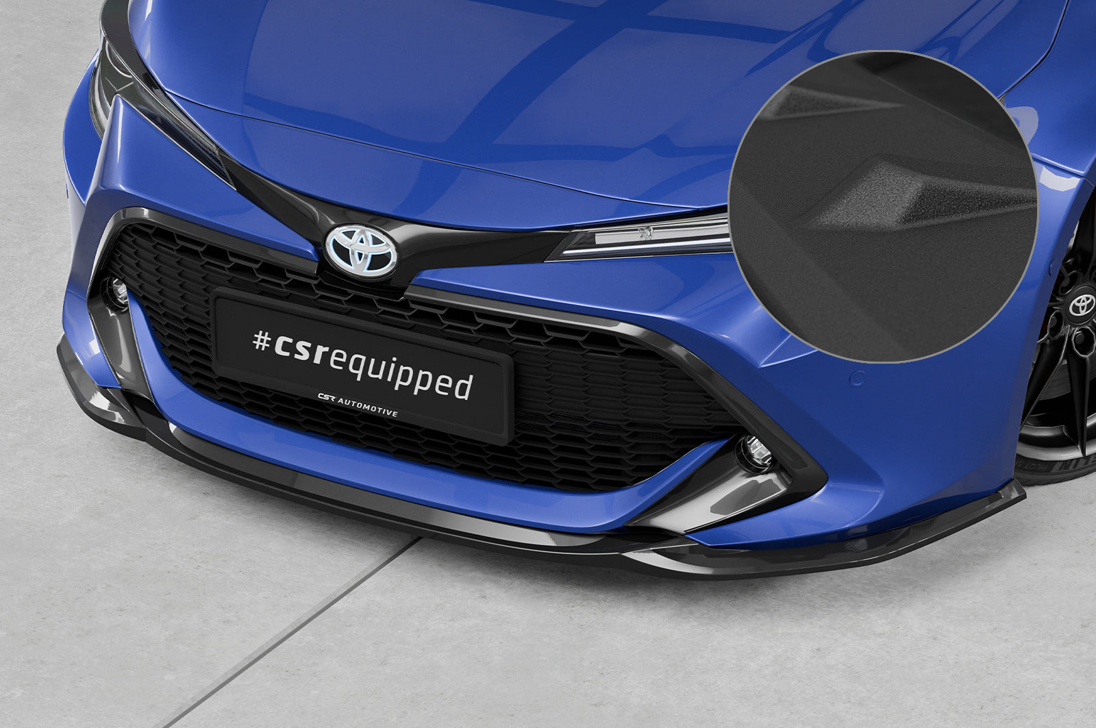 CSR Frontspoiler | Cup-Spoilerlippe mit ABE für Toyota Corolla (E210) Touring Sports / Steilheck CSL648-S Strukturiert schwarz matt (keine Lackierung erforderlich)