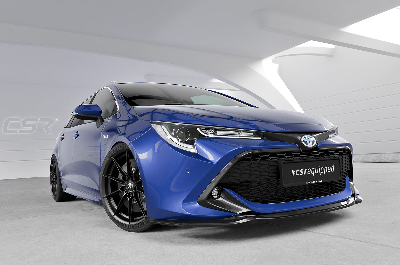 CSR Frontspoiler | Cup-Spoilerlippe mit ABE für Toyota Corolla (E210) Touring Sports / Steilheck CSL648-G Glossy schwarz Hochglanz (keine Lackierung erforderlich)