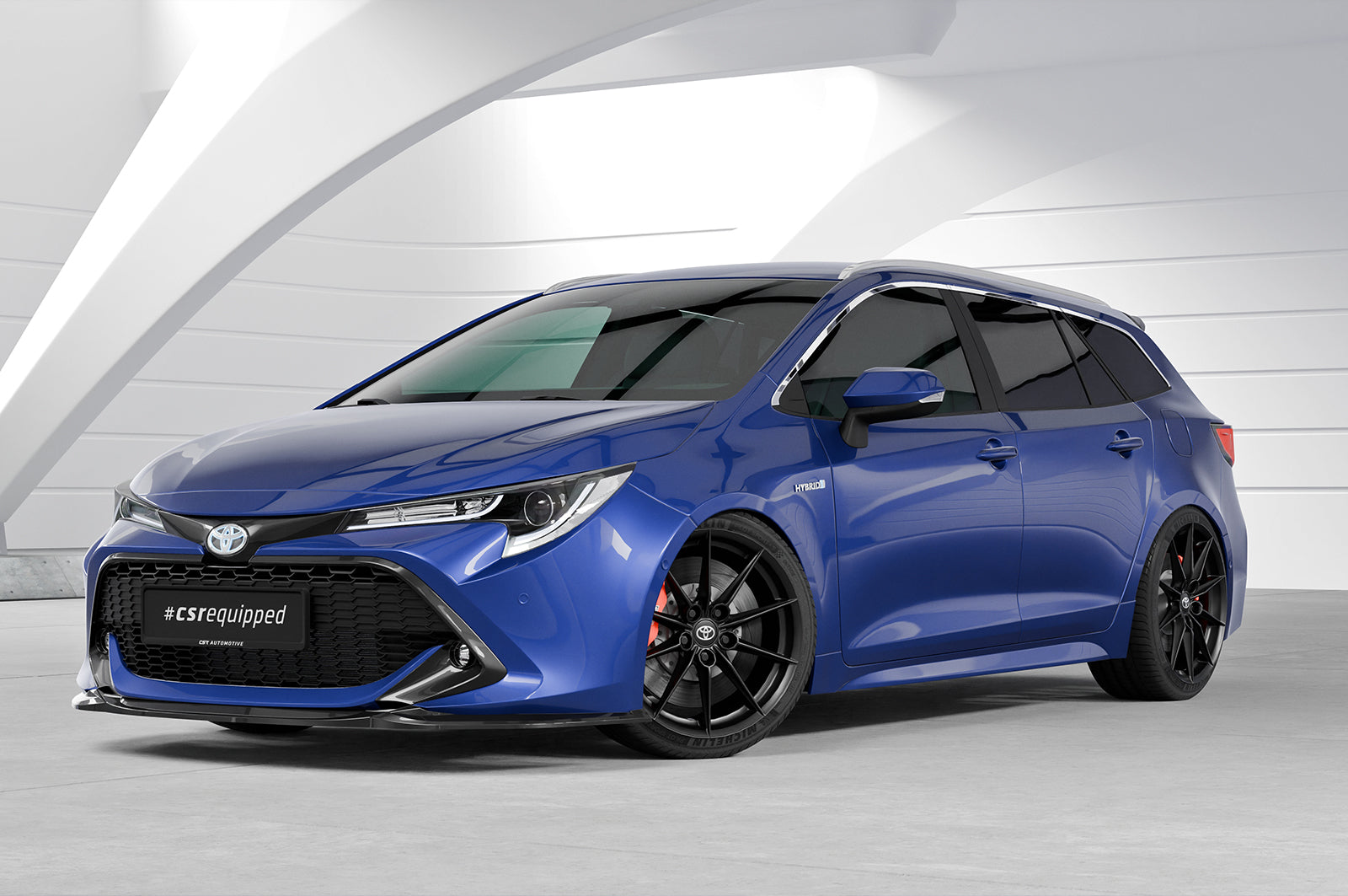 CSR Frontspoiler | Cup-Spoilerlippe mit ABE für Toyota Corolla (E210) Touring Sports / Steilheck CSL648-G Glossy schwarz Hochglanz (keine Lackierung erforderlich)