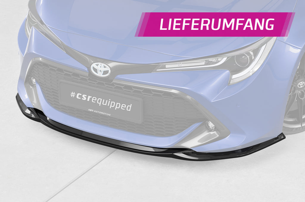 CSR Frontspoiler | Cup-Spoilerlippe mit ABE für Toyota Corolla (E210) Touring Sports / Steilheck CSL648-C Carbon Look Hochglanz (keine Lackierung erforderlich)