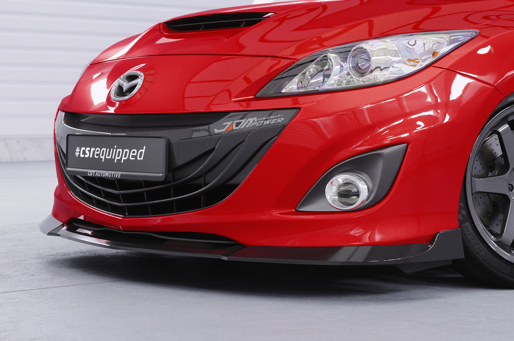 CSR Frontspoiler | Cup-Spoilerlippe mit ABE für Mazda 3 (Typ BL) MPS CSL650-C Carbon Look Hochglanz (keine Lackierung erforderlich)