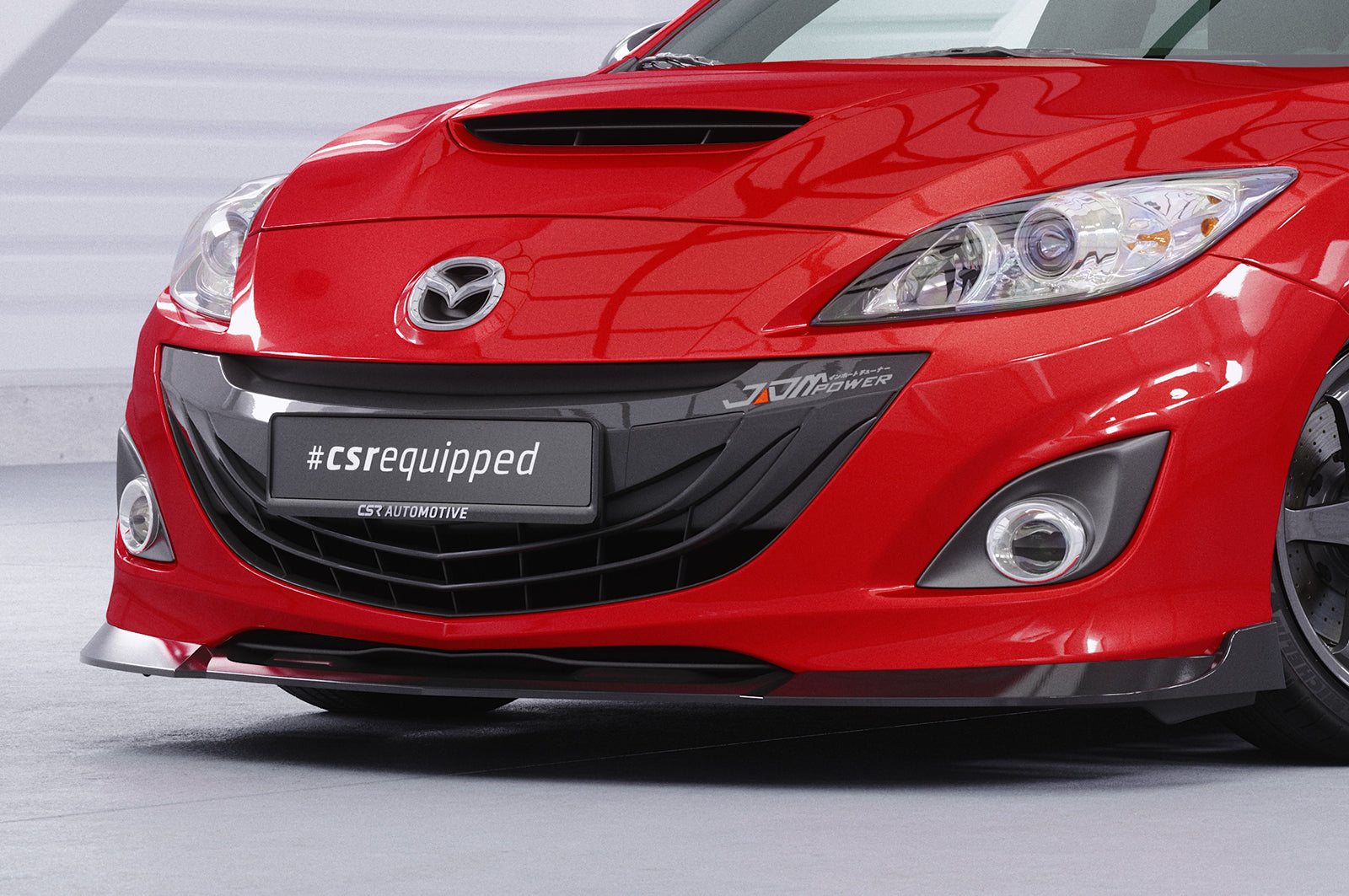 CSR Frontspoiler | Cup-Spoilerlippe mit ABE für Mazda 3 (Typ BL) MPS CSL650-C Carbon Look Hochglanz (keine Lackierung erforderlich)