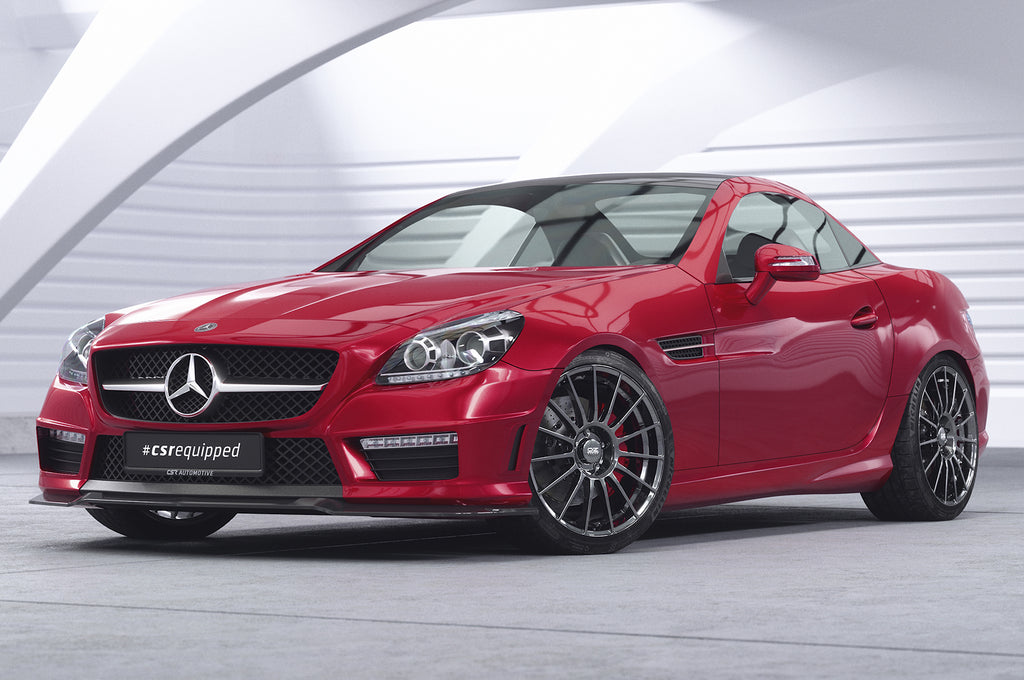 CSR Frontspoiler | Cup-Spoilerlippe mit ABE für Mercedes-Benz SLK R172 AMG-Line CSL655-G Glossy schwarz Hochglanz (keine Lackierung erforderlich)