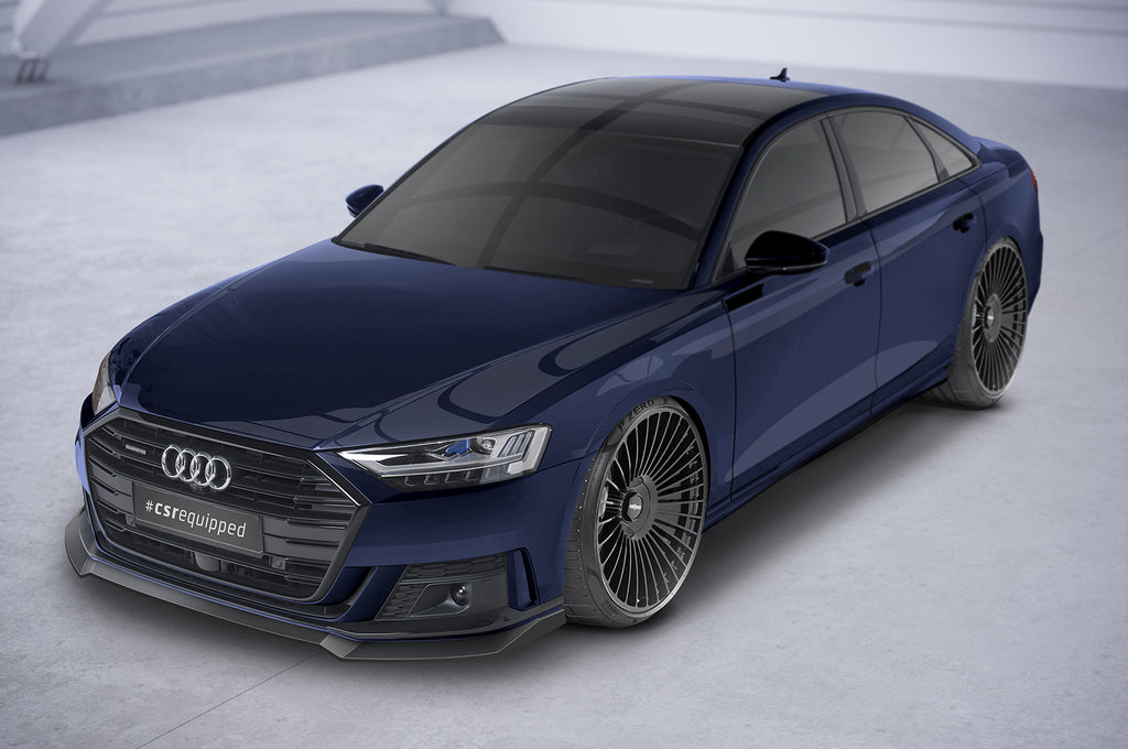 CSR Frontspoiler | Cup-Spoilerlippe mit ABE für Audi A8 D5 S-Line CSL656-C Carbon Look Hochglanz (keine Lackierung erforderlich)