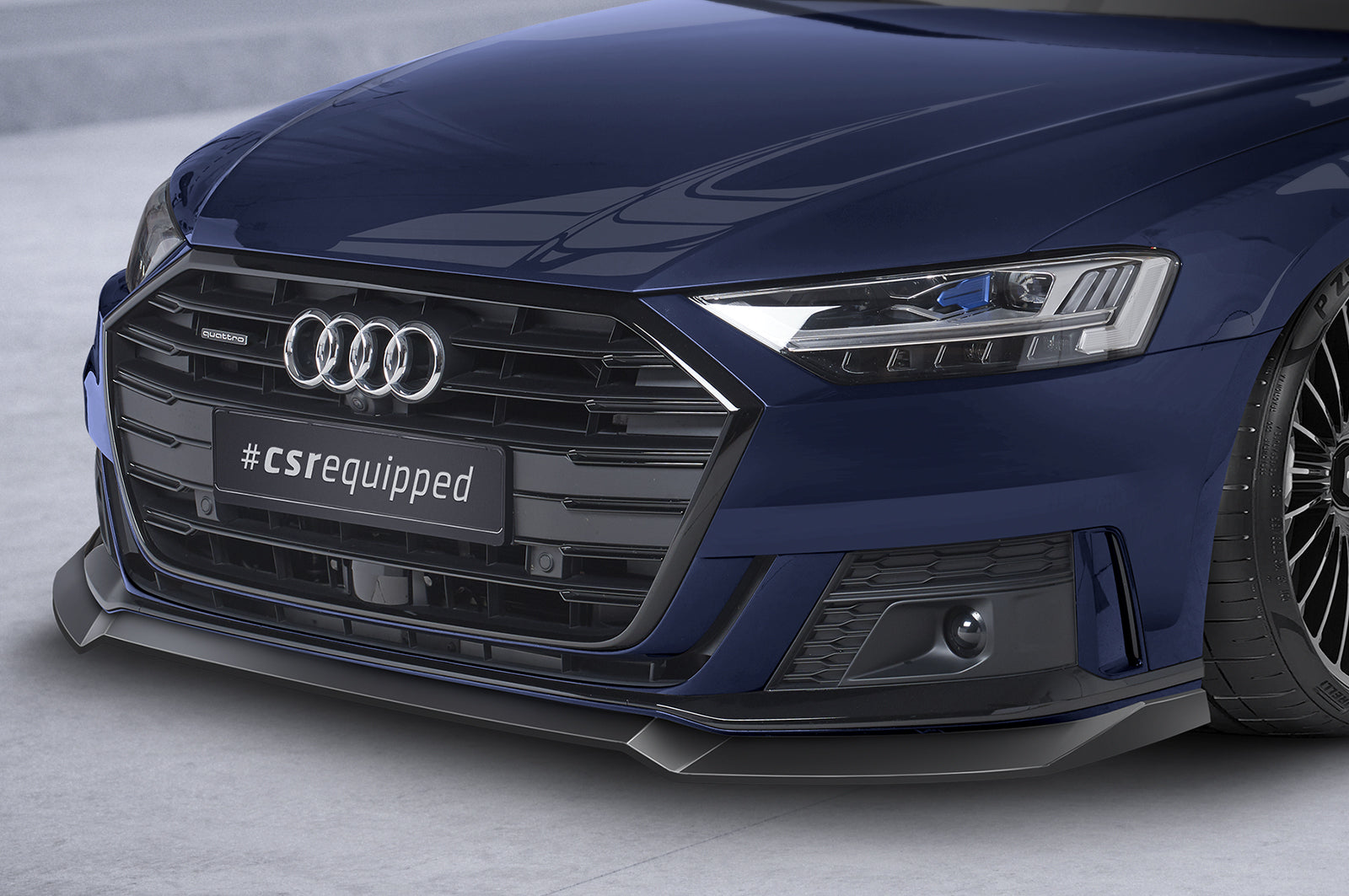 CSR Frontspoiler | Cup-Spoilerlippe mit ABE für Audi A8 D5 S-Line CSL656-C Carbon Look Hochglanz (keine Lackierung erforderlich)