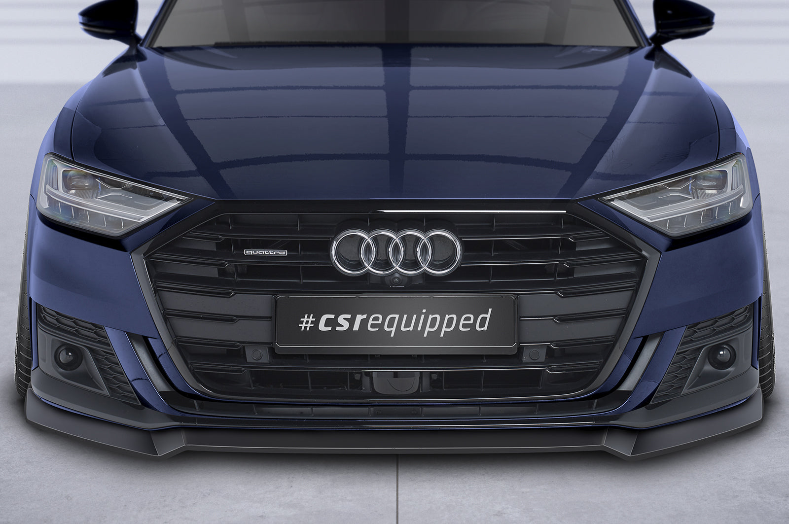CSR Frontspoiler | Cup-Spoilerlippe mit ABE für Audi A8 D5 S-Line CSL656-C Carbon Look Hochglanz (keine Lackierung erforderlich)