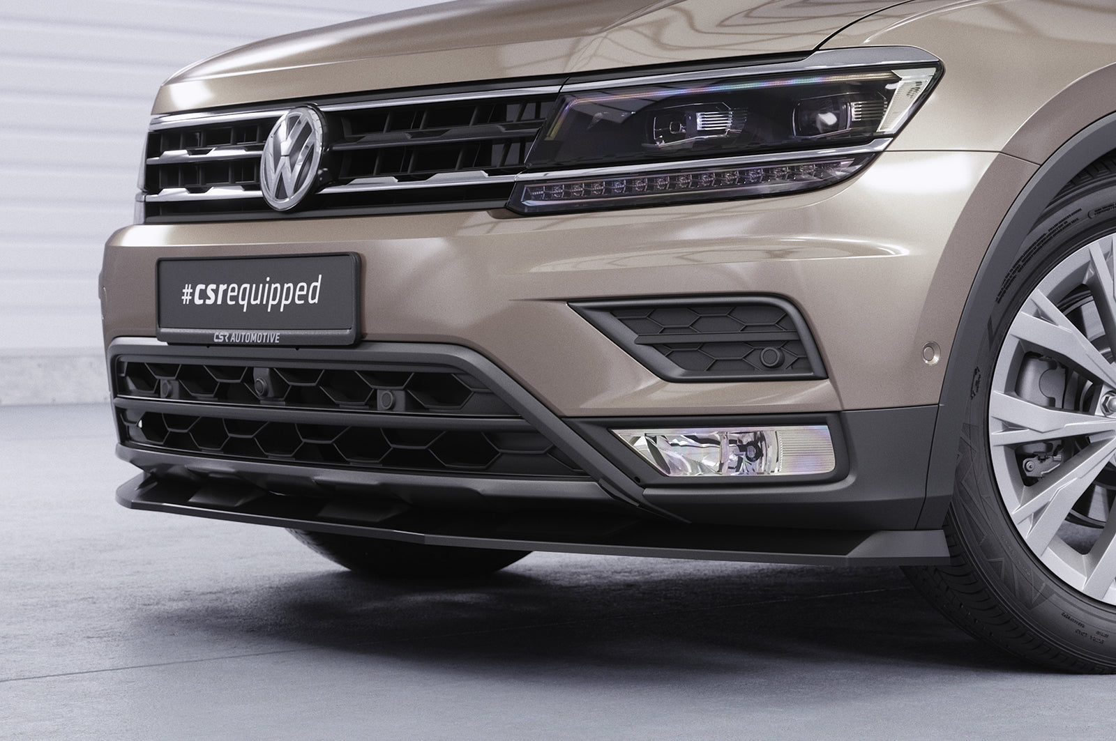CSR Frontspoiler | Cup-Spoilerlippe mit ABE für VW Tiguan 2 (Typ AD) Basis CSL658-L Unlackiert roh (Lackierung erforderlich)