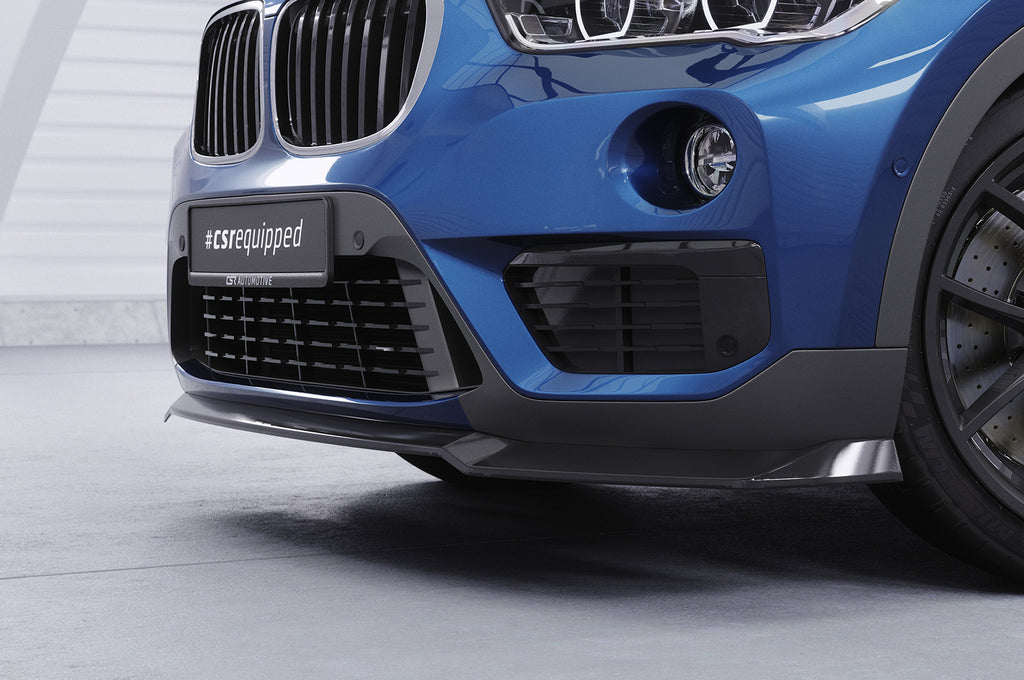 CSR Frontspoiler | Cup-Spoilerlippe mit ABE für BMW X1 (F48) CSL659-S Strukturiert schwarz matt (keine Lackierung erforderlich)