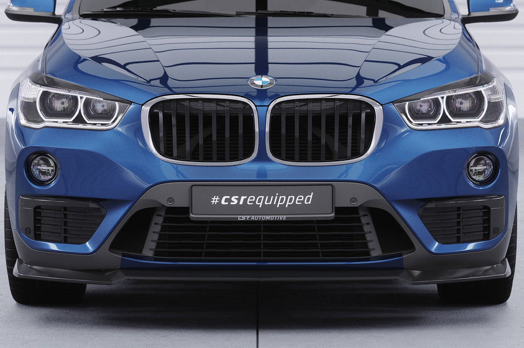CSR Frontspoiler | Cup-Spoilerlippe mit ABE für BMW X1 (F48) CSL659-S Strukturiert schwarz matt (keine Lackierung erforderlich)