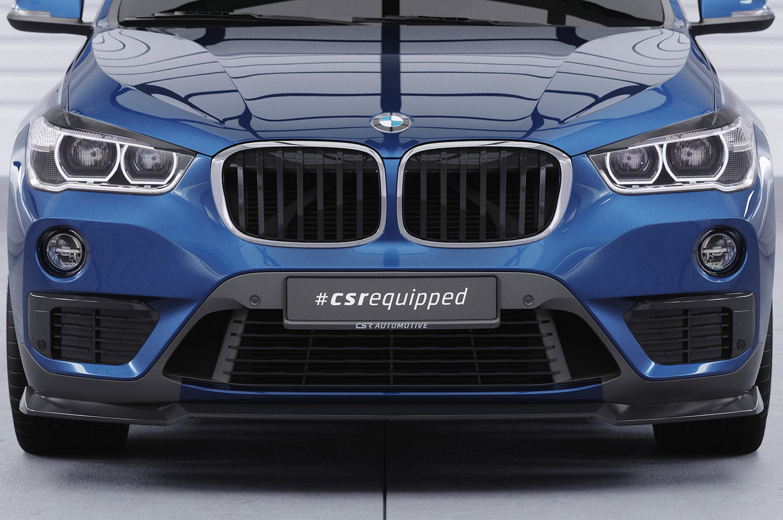 CSR Frontspoiler | Cup-Spoilerlippe mit ABE für BMW X1 (F48) CSL659-S Strukturiert schwarz matt (keine Lackierung erforderlich)