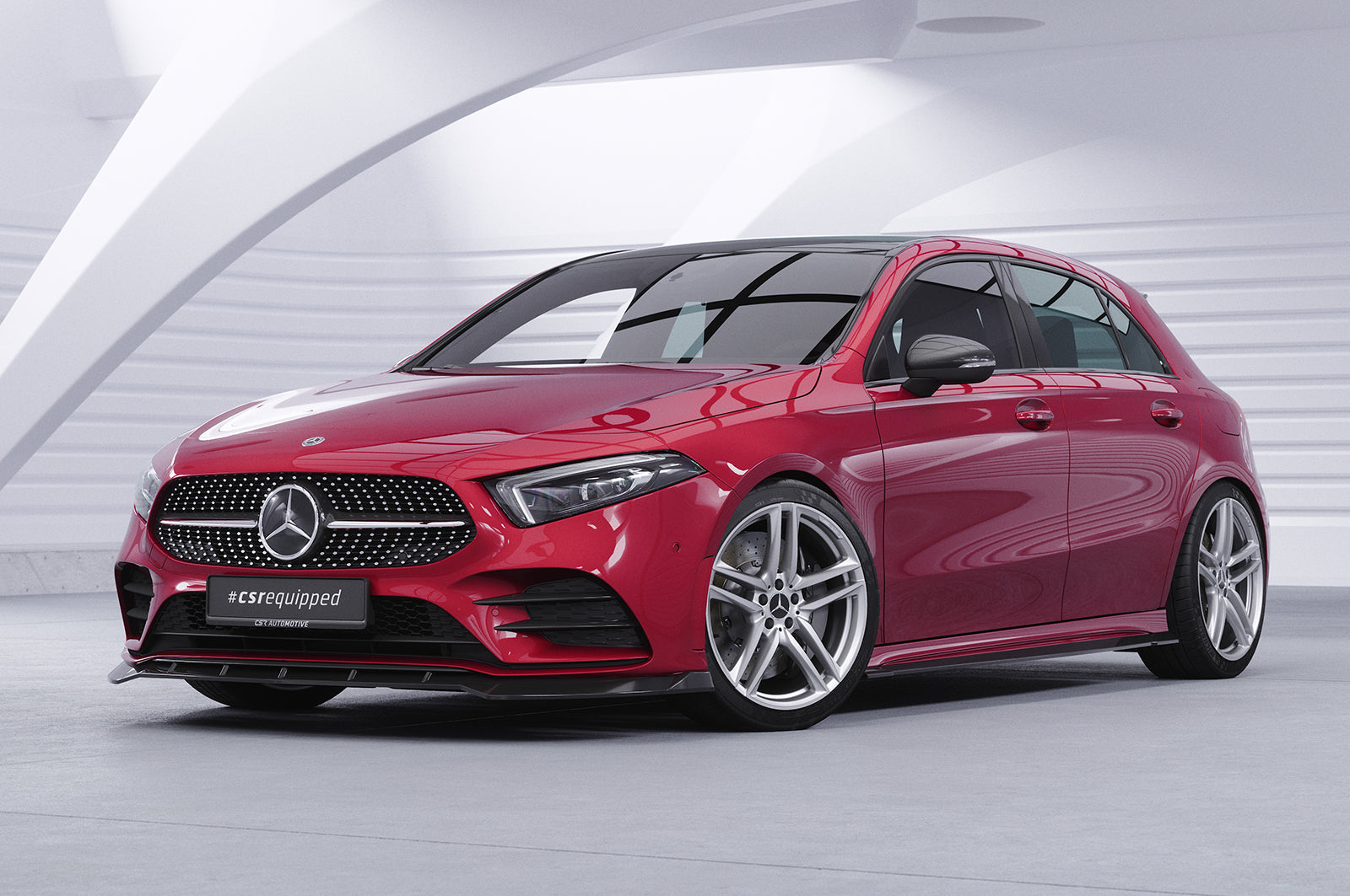 CSR Frontspoiler | Cup-Spoilerlippe mit ABE für Mercedes-Benz A-Klasse 177 A35 AMG/AMG-Line CSL660-L Unlackiert roh (Lackierung erforderlich)
