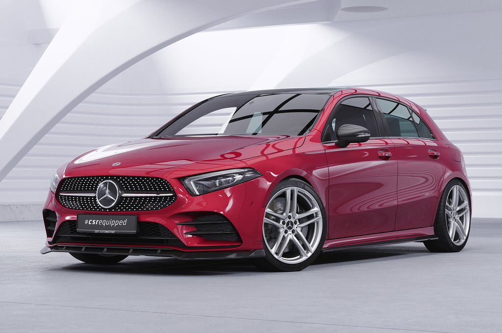 CSR Frontspoiler | Cup-Spoilerlippe mit ABE für Mercedes-Benz A-Klasse 177 A35 AMG/AMG-Line CSL660-S Strukturiert schwarz matt (keine Lackierung erforderlich)