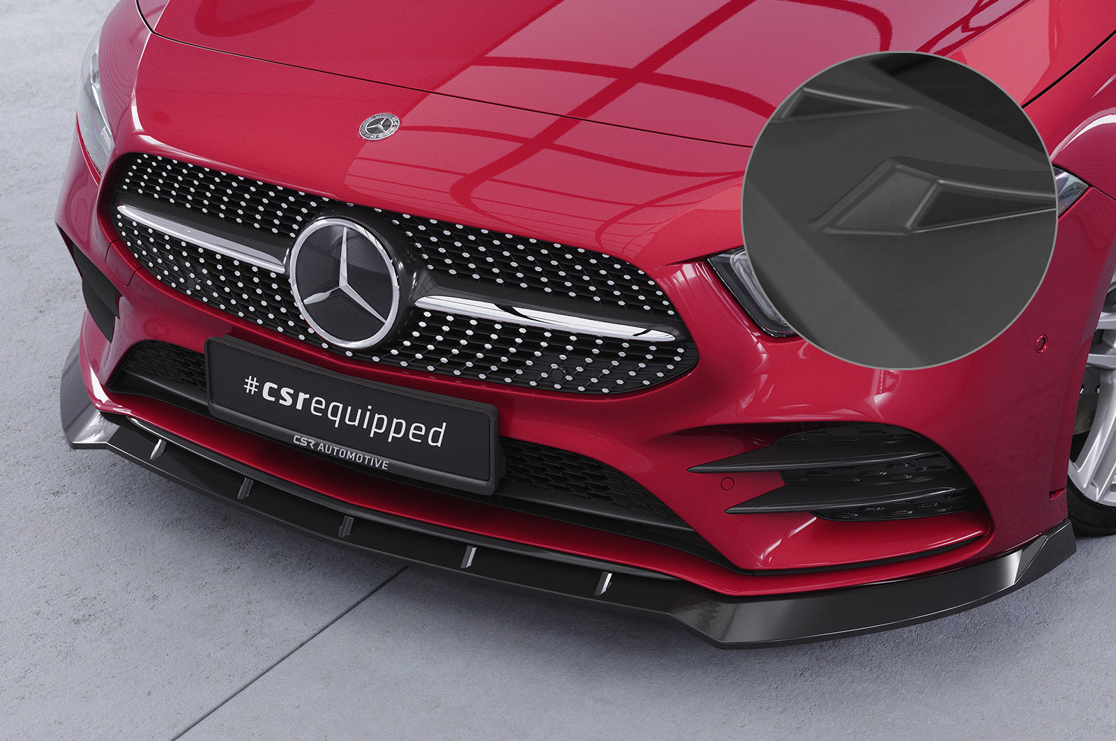 CSR Frontspoiler | Cup-Spoilerlippe mit ABE für Mercedes-Benz A-Klasse 177 A35 AMG/AMG-Line CSL660-L Unlackiert roh (Lackierung erforderlich)