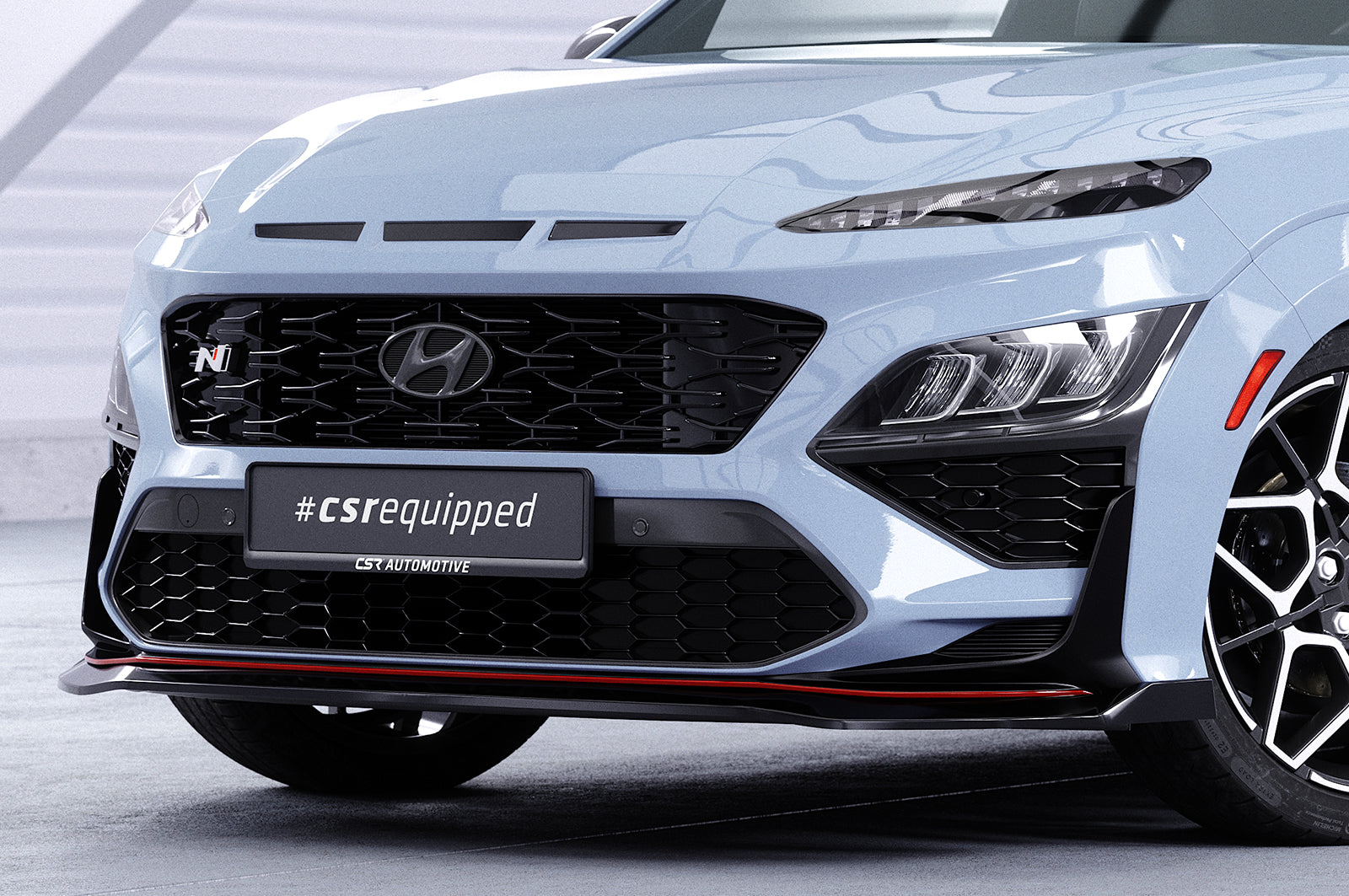 CSR Frontspoiler | Cup-Spoilerlippe mit ABE für Hyundai Kona N/N-Line CSL661-L Unlackiert roh (Lackierung erforderlich)