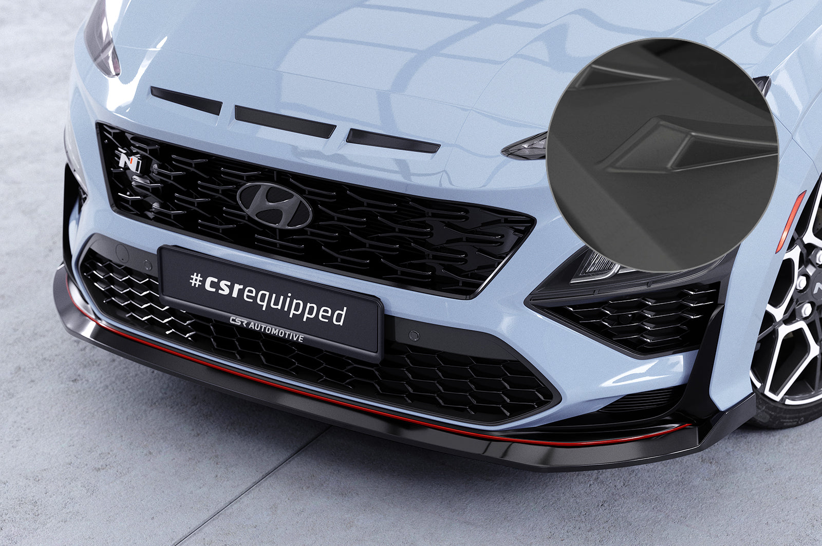 CSR Frontspoiler | Cup-Spoilerlippe mit ABE für Hyundai Kona N/N-Line CSL661-L Unlackiert roh (Lackierung erforderlich)