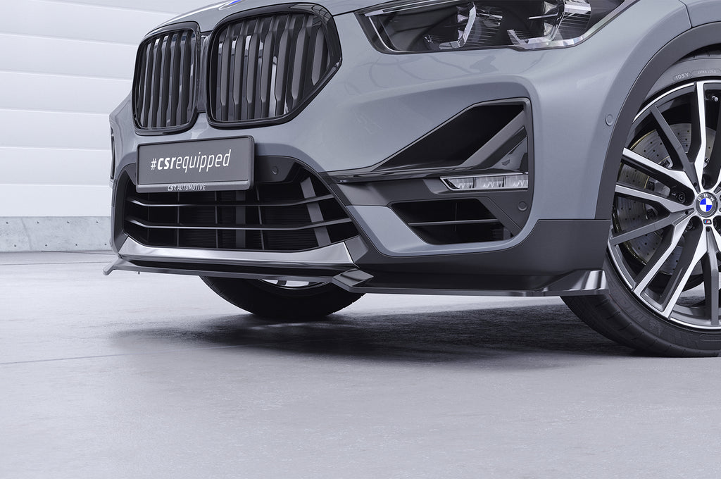 CSR Frontspoiler | Cup-Spoilerlippe mit ABE für BMW  X1 (F48) CSL662-C Carbon Look Hochglanz (keine Lackierung erforderlich)