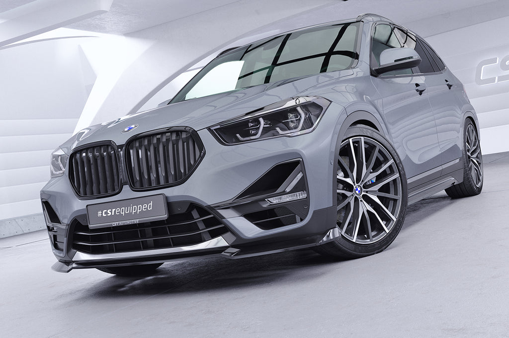 CSR Frontspoiler | Cup-Spoilerlippe mit ABE für BMW  X1 (F48) CSL662-L Unlackiert roh (Lackierung erforderlich)