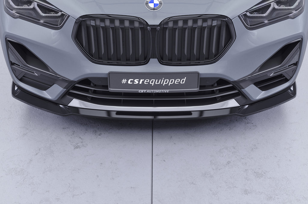 CSR Frontspoiler | Cup-Spoilerlippe mit ABE für BMW  X1 (F48) CSL662-C Carbon Look Hochglanz (keine Lackierung erforderlich)