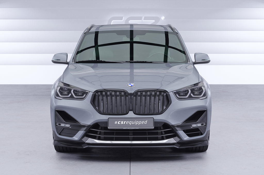 CSR Frontspoiler | Cup-Spoilerlippe mit ABE für BMW  X1 (F48) CSL662-C Carbon Look Hochglanz (keine Lackierung erforderlich)