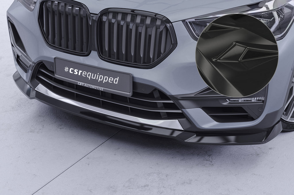 CSR Frontspoiler | Cup-Spoilerlippe mit ABE für BMW  X1 (F48) CSL662-G Glossy schwarz Hochglanz (keine Lackierung erforderlich)