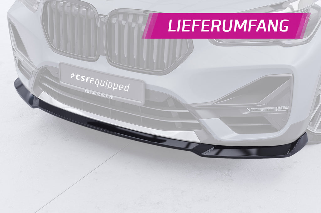 CSR Frontspoiler | Cup-Spoilerlippe mit ABE für BMW  X1 (F48) CSL662-G Glossy schwarz Hochglanz (keine Lackierung erforderlich)