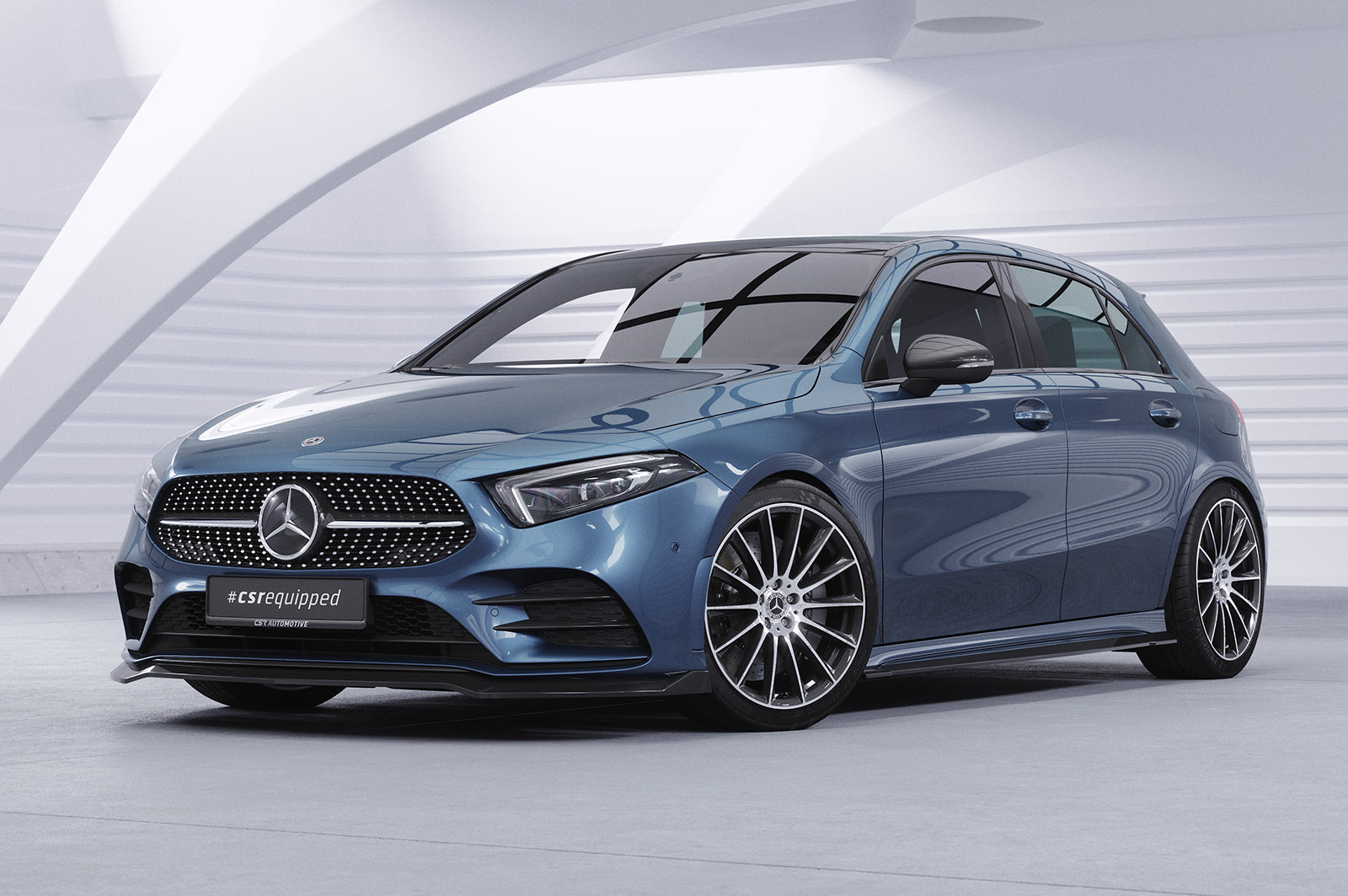 CSR Frontspoiler | Cup-Spoilerlippe mit ABE für Mercedes-Benz A-Klasse 177 A35 AMG/AMG-Line CSL664-L Unlackiert roh (Lackierung erforderlich)