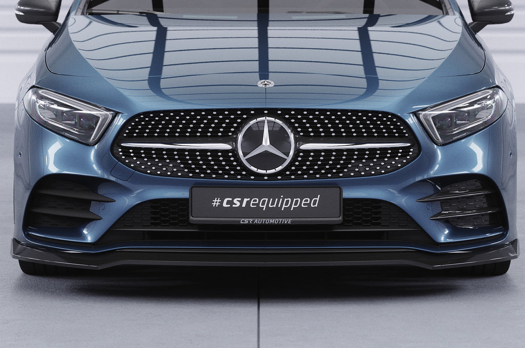 CSR Frontspoiler | Cup-Spoilerlippe mit ABE für Mercedes-Benz A-Klasse 177 A35 AMG/AMG-Line CSL664-C Carbon Look Hochglanz (keine Lackierung erforderlich)