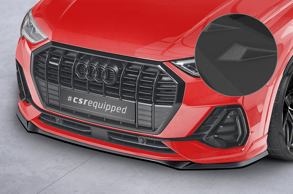 CSR Frontspoiler | Cup-Spoilerlippe mit ABE für Audi Q3 (F3) S-Line CSL665-S Strukturiert schwarz matt (keine Lackierung erforderlich)