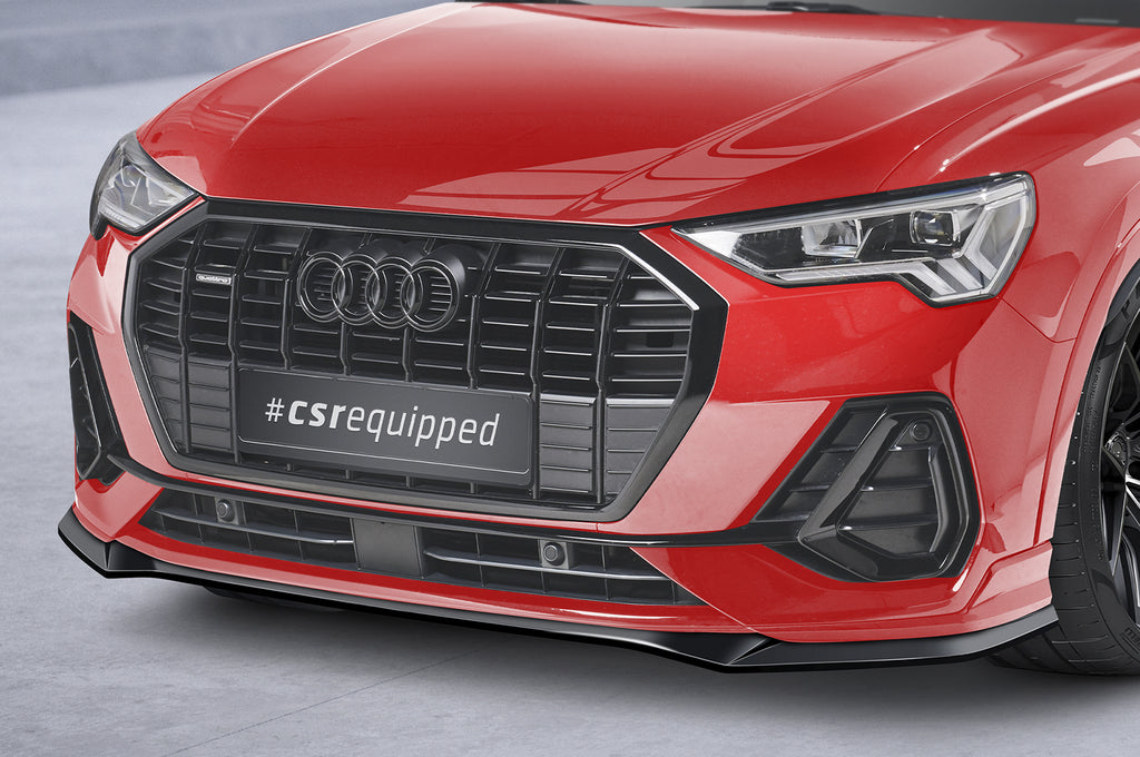 CSR Frontspoiler | Cup-Spoilerlippe mit ABE für Audi Q3 (F3) S-Line CSL665-S Strukturiert schwarz matt (keine Lackierung erforderlich)