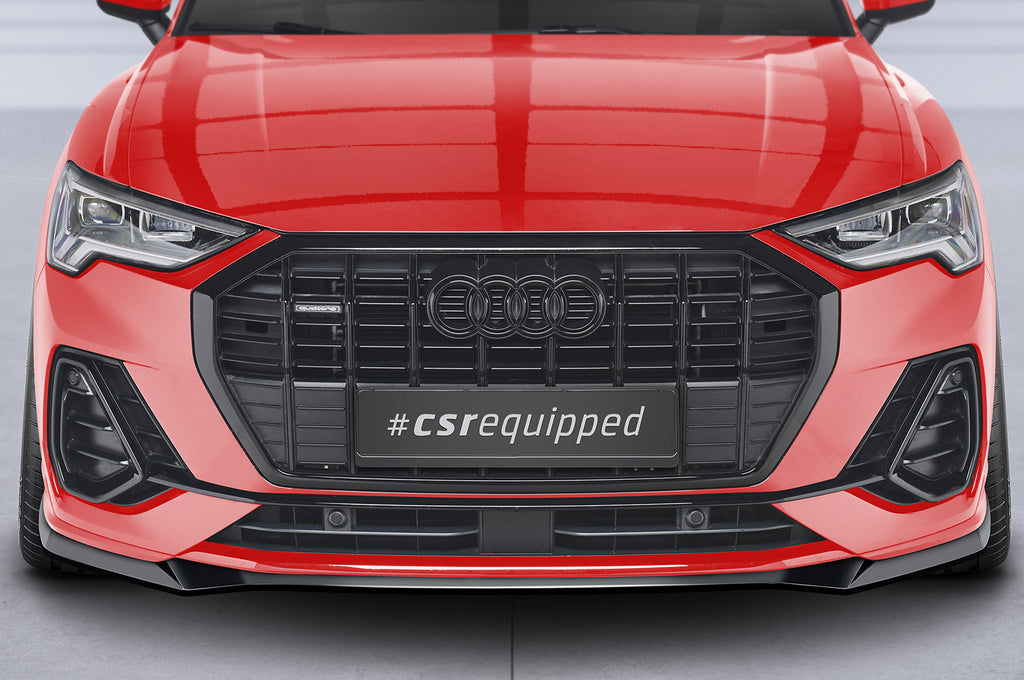 CSR Frontspoiler | Cup-Spoilerlippe mit ABE für Audi Q3 (F3) S-Line CSL665-S Strukturiert schwarz matt (keine Lackierung erforderlich)