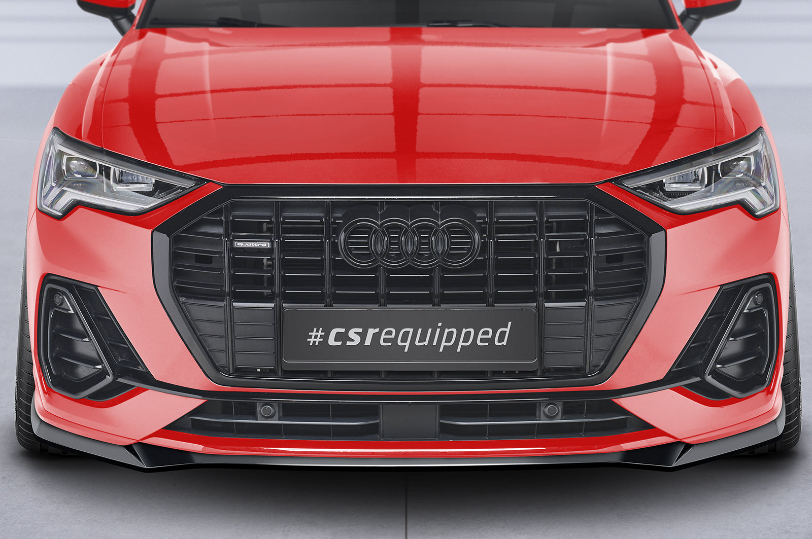 CSR Frontspoiler | Cup-Spoilerlippe mit ABE für Audi Q3 (F3) S-Line CSL665-S Strukturiert schwarz matt (keine Lackierung erforderlich)