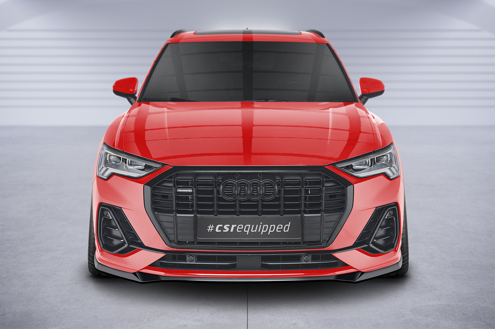 CSR Frontspoiler | Cup-Spoilerlippe mit ABE für Audi Q3 (F3) S-Line CSL665-S Strukturiert schwarz matt (keine Lackierung erforderlich)